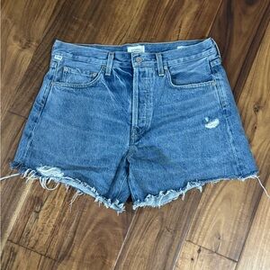 Citizens Of Humanity Distressed Blue Jean Shorts